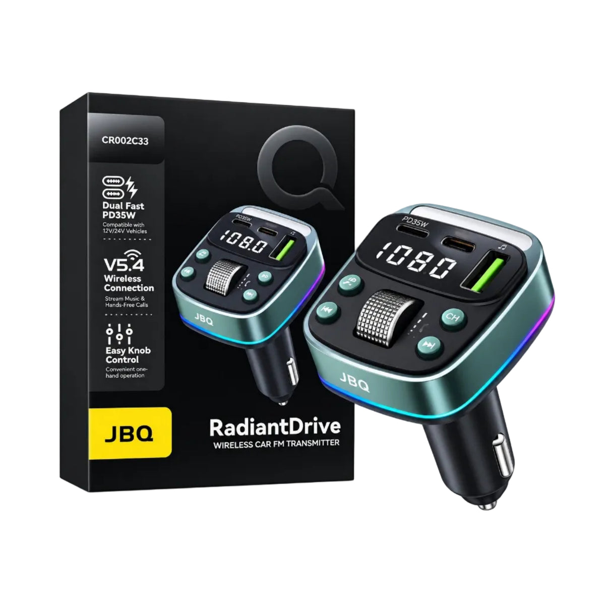 JBQ RadiantDrive Wireless Car FM Transmitter