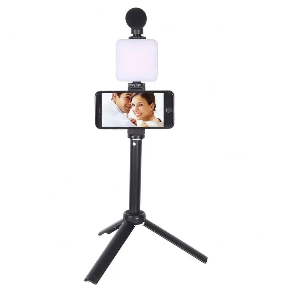 Flexible Phone Tripod with Microphone Filling Light Selfie