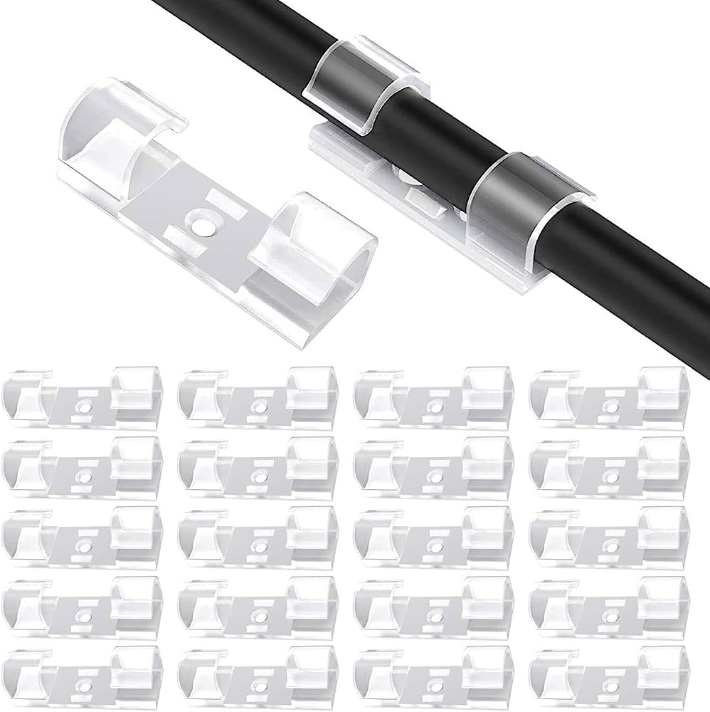Pack of 20 Pieces Self-Adhesive Cable Management Clips
