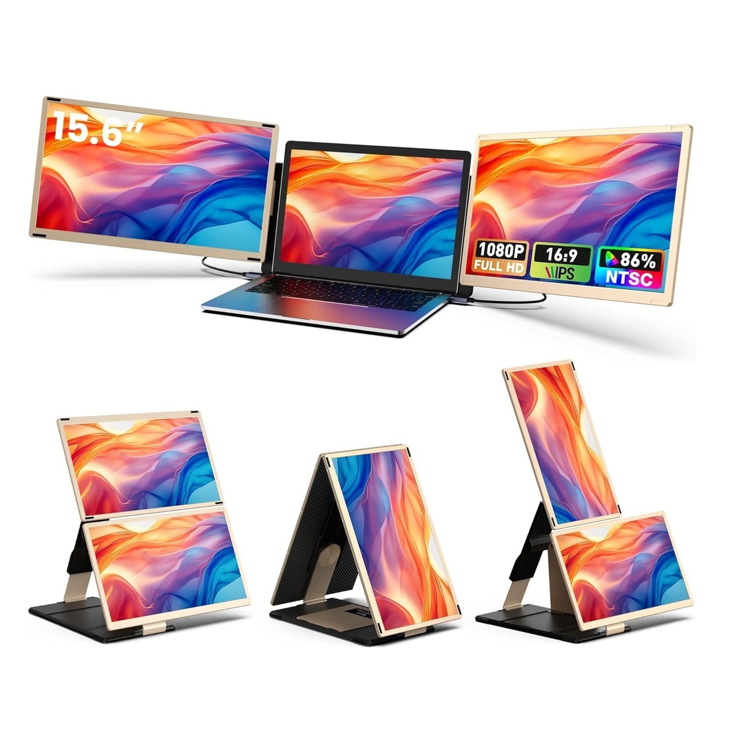 V2COM 15.6 inches Laptop Screen Extender FHD 1080P Portable Laptop Monitor Extender