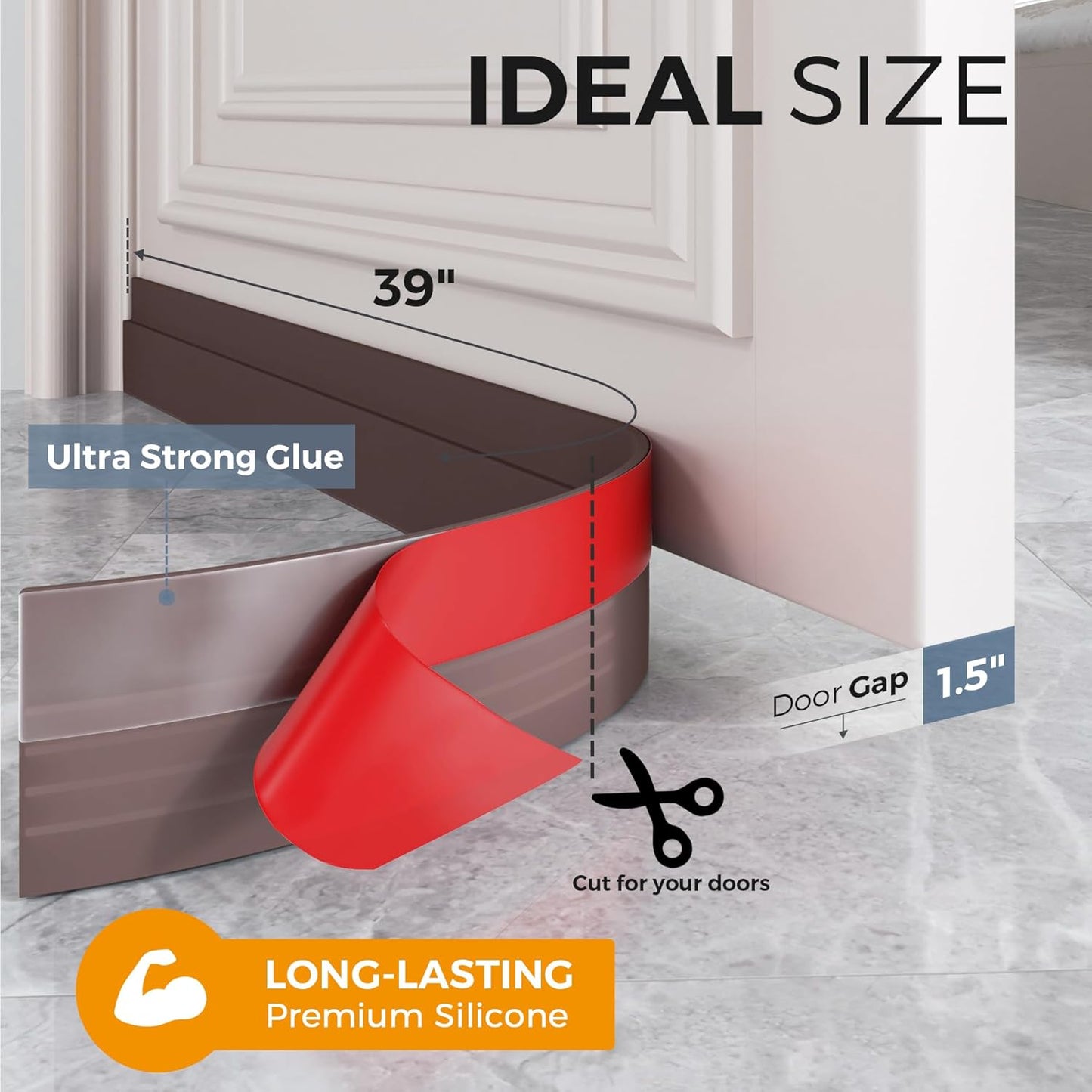 GroTheory 2 Pack Door Draft Stopper 39 L Under Door Draft Blocker Brown