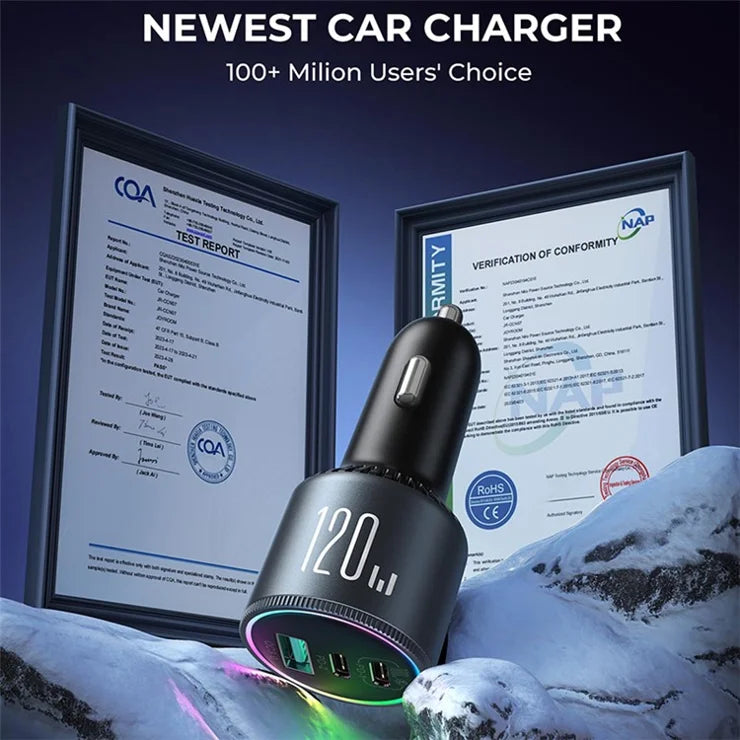 JOYROOM JR CCN07 120W 3 Port Car Charger