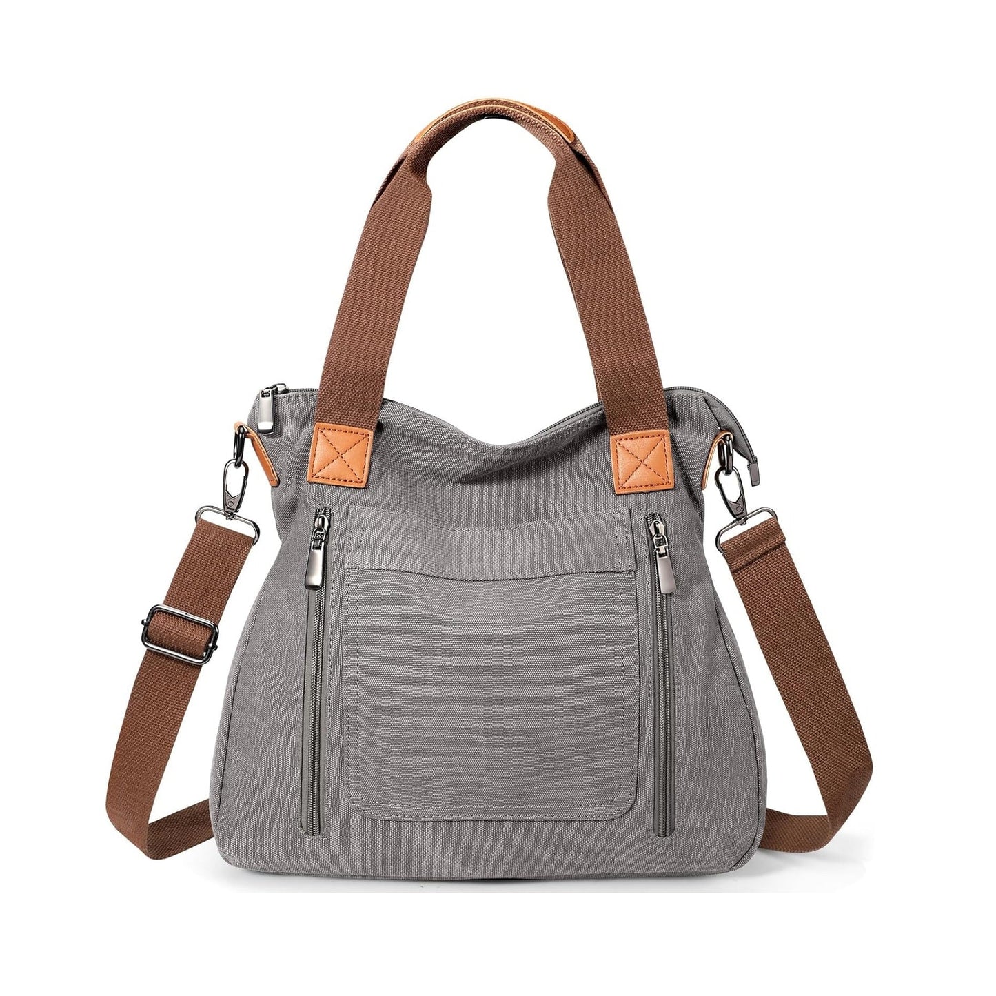 TERRIFI Women Canvas Shoulder Bag Multi Pocket Tote Handbag