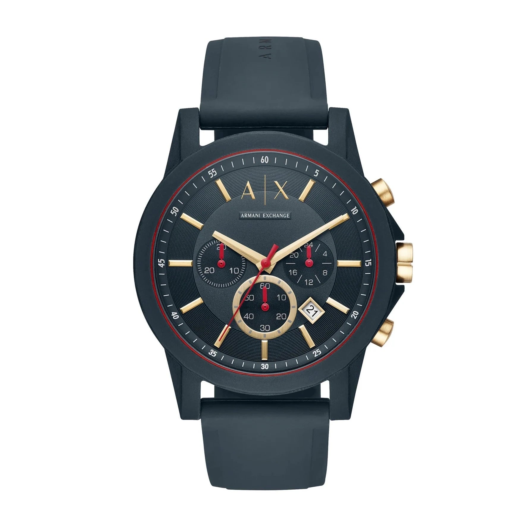 ARMANI EXCHANGE MEN S CHRONOGRAPH BLUE SILICONE BLUE DIAL WATCH AX1335 Mtunda Store