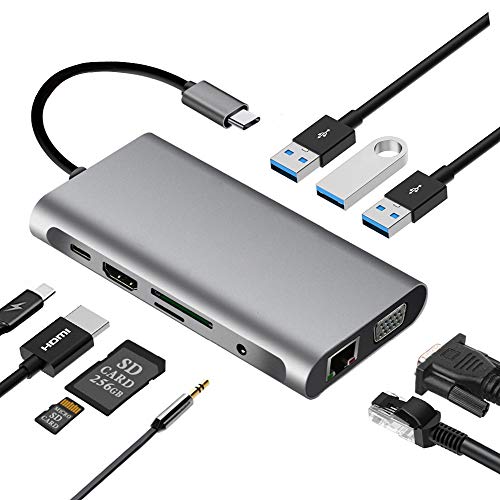 GO-DES 9-in-1 USB C Hub Multiport Adapter
