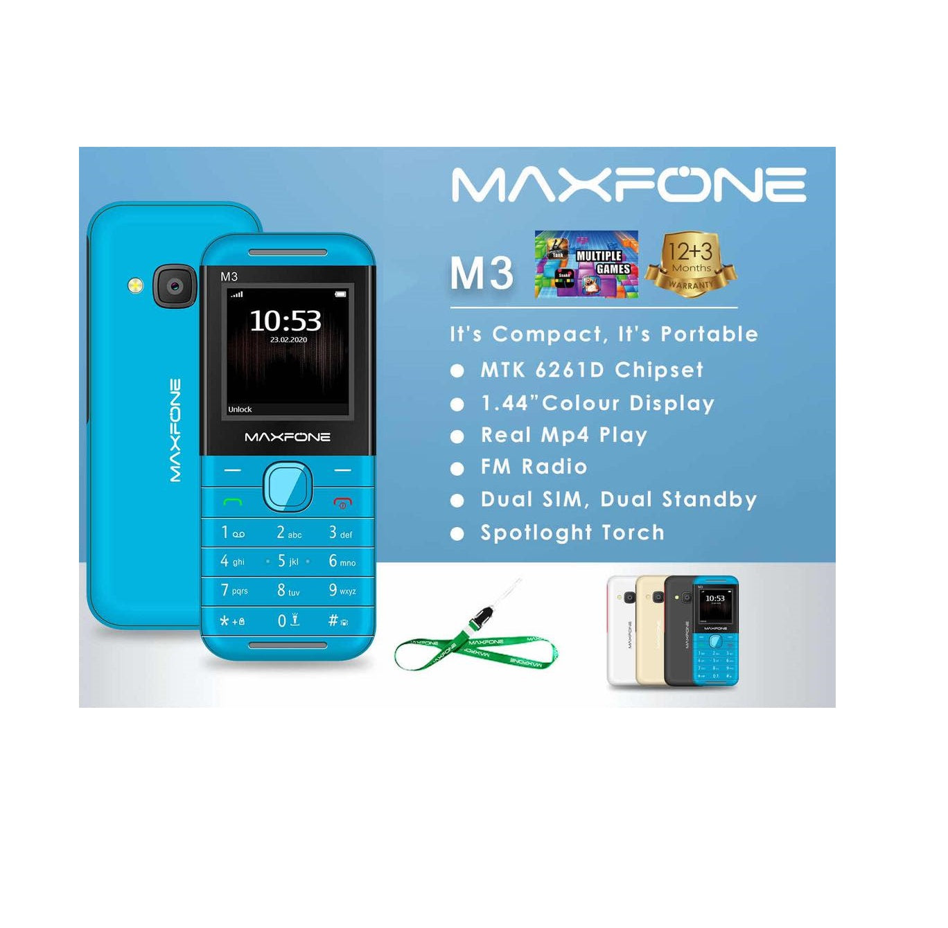 Maxfone M3, 1050mah battery