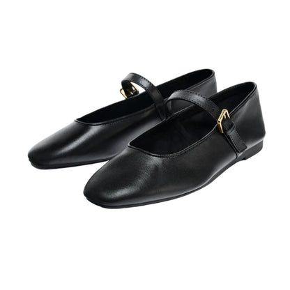 ZARA FLAT LEATHER BALLET FLATS