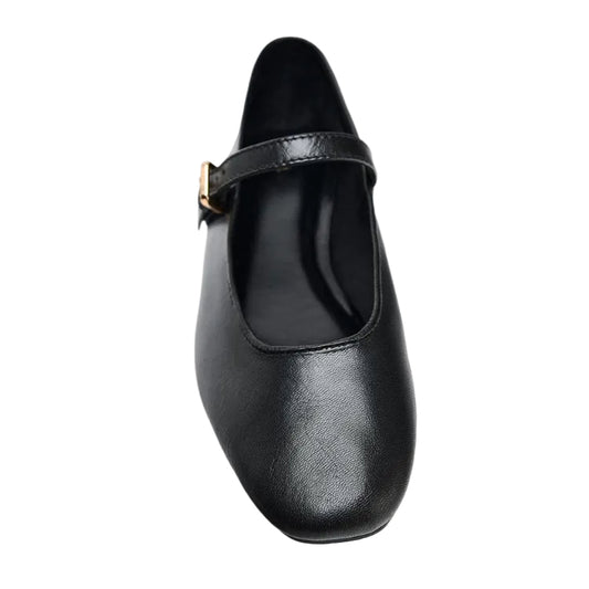 ZARA FLAT LEATHER BALLET FLATS