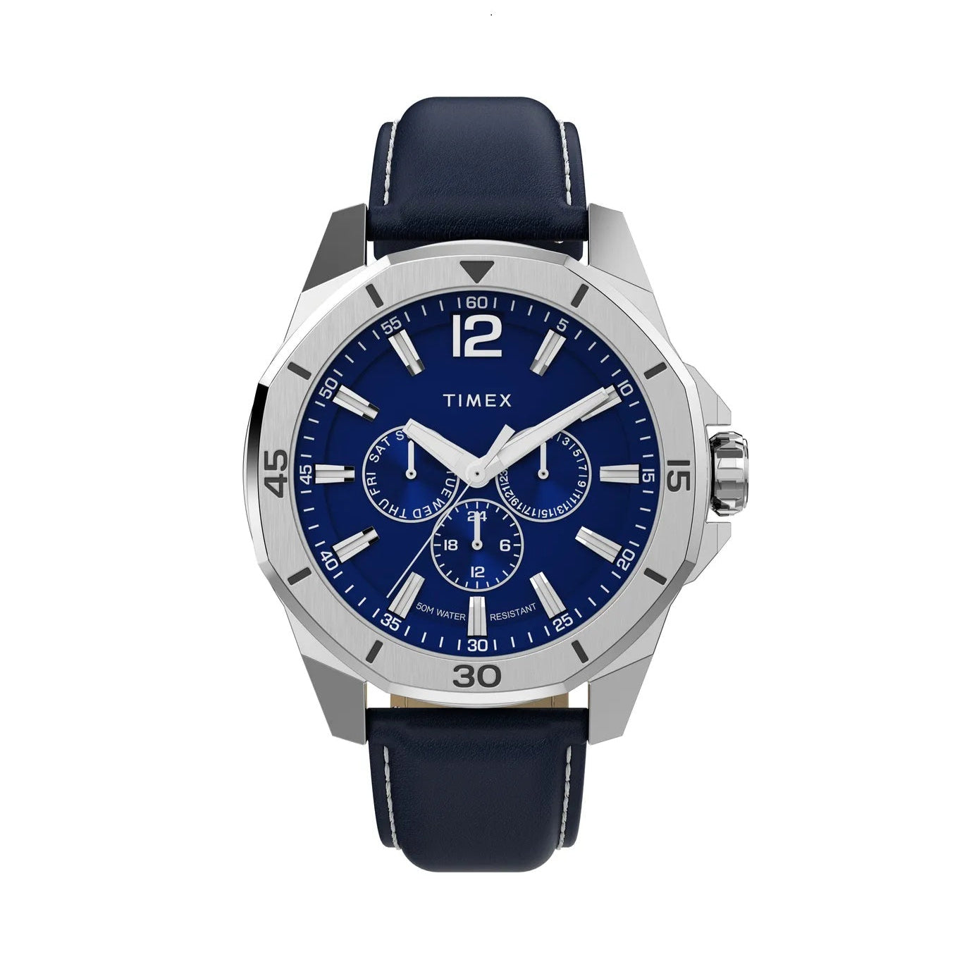 Timex Trend Timex Essex Multifunction 46mm Leather Strap Watch TW2W80200VM