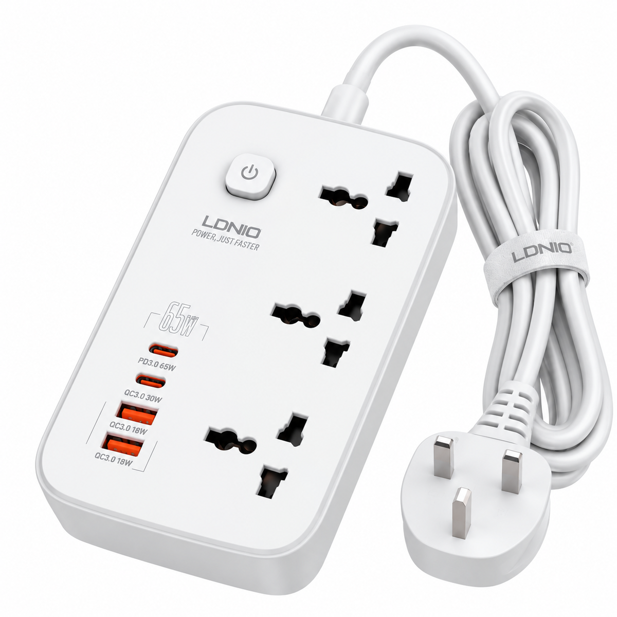 LDNIO SC3416 3250W Smart Guard Power Strip with 65W USB-C Fast Charging