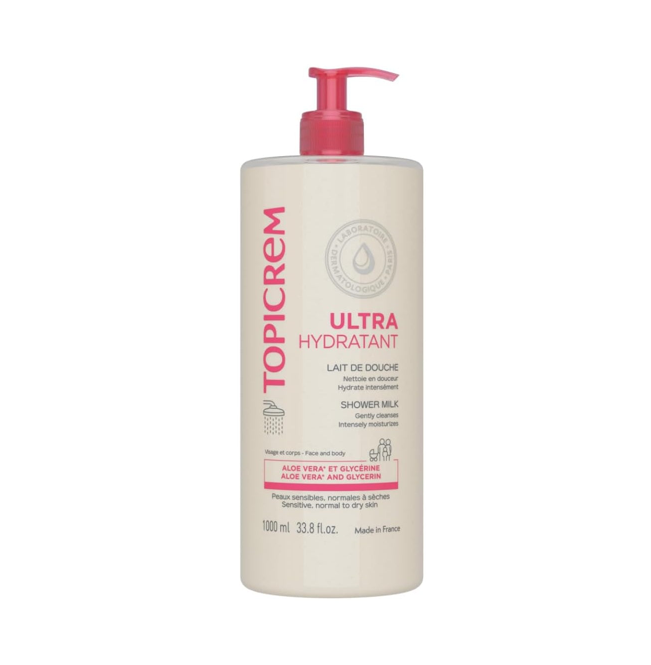 Topicrem  Ultra Moisturising Shower Milk - Gently Cleanses, Moisturizes Skin - Face and Body