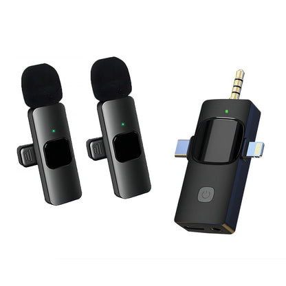 K15 3 in 1 Wireless Lavalier Microphone