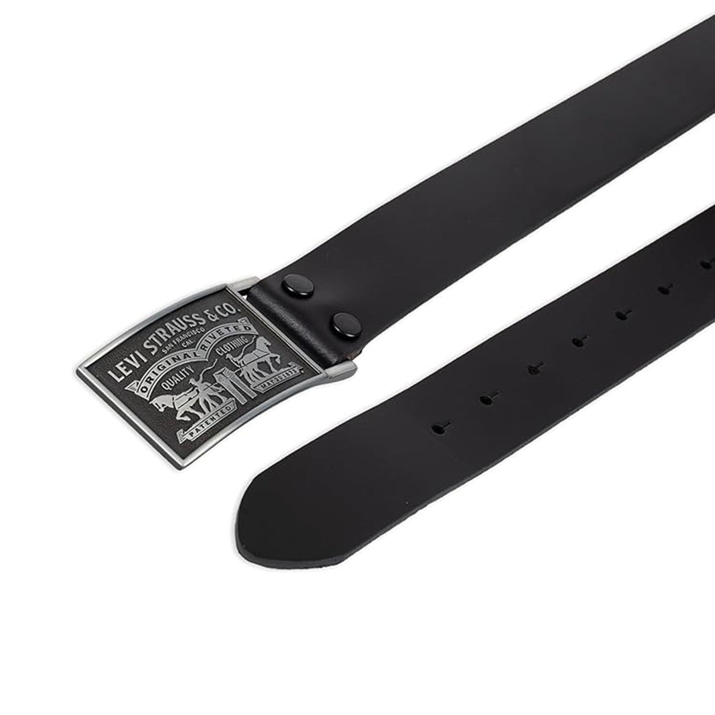 Levis mens Leather Belt With Plaque Buckle Belt