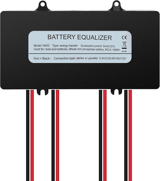DEWIN Battery Balancer 48 V Battery Equalizer 4 x 6-12 V Solar System Battery Balancer for Lead-Acid Lithium Battery