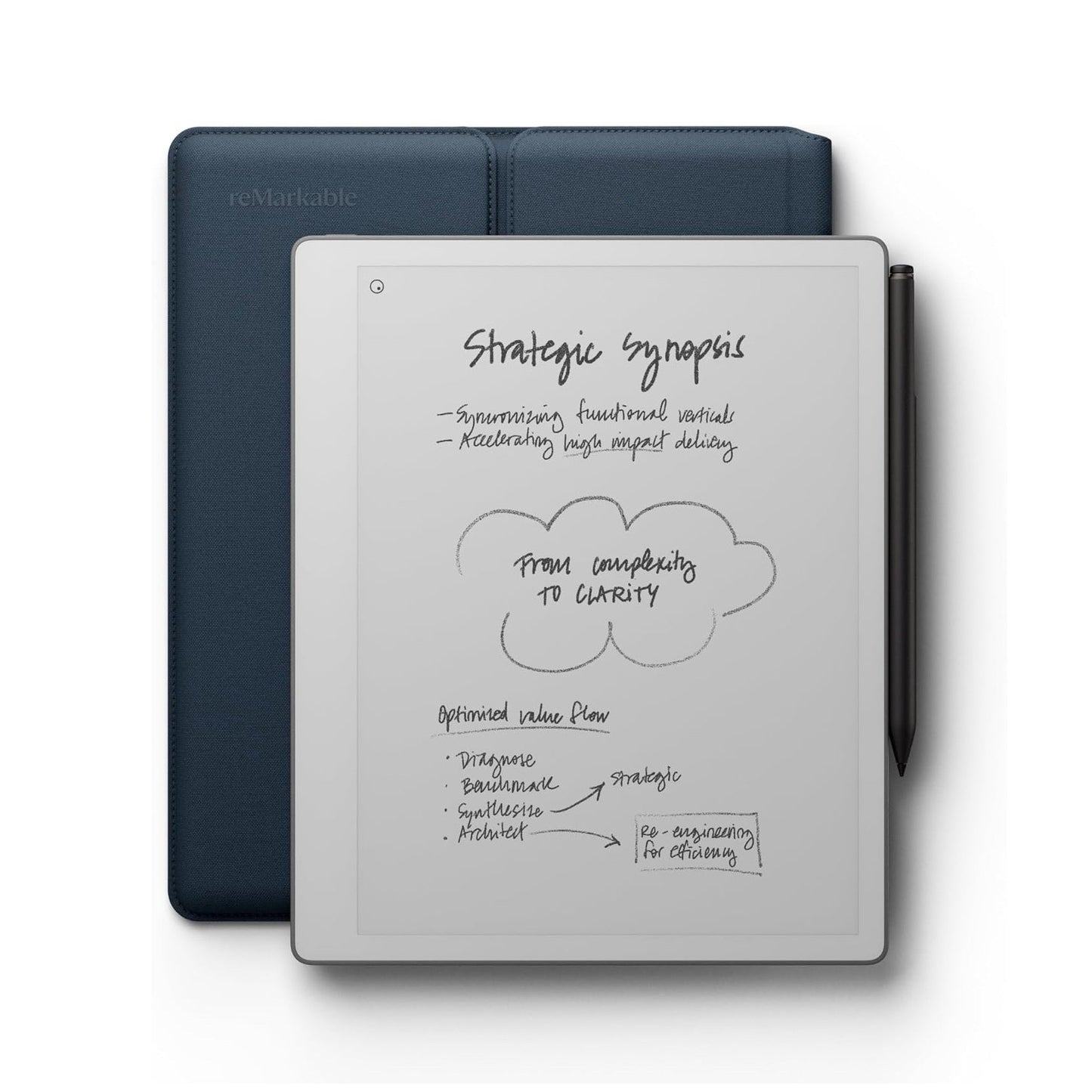 Remarkable Paper Pure with Marker Plus and Ocean Blue Sleeve Folio