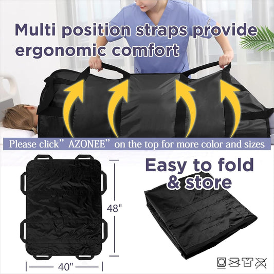 Azonee Patient Transfer Sheet Blanket Bed Positioning Pad with Reinforced Handles