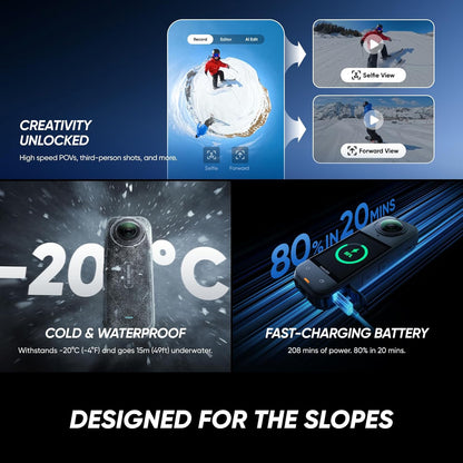 Insta360 X5 Waterproof 8K 360 Action Camera Essentials Bundle