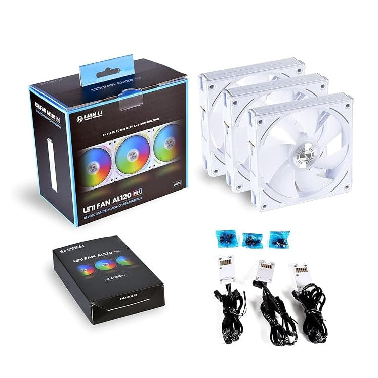Lian Li UNI Fan AL AL120 RGB Daisy Chain ARGB 120mm UF AL120 3W White x3