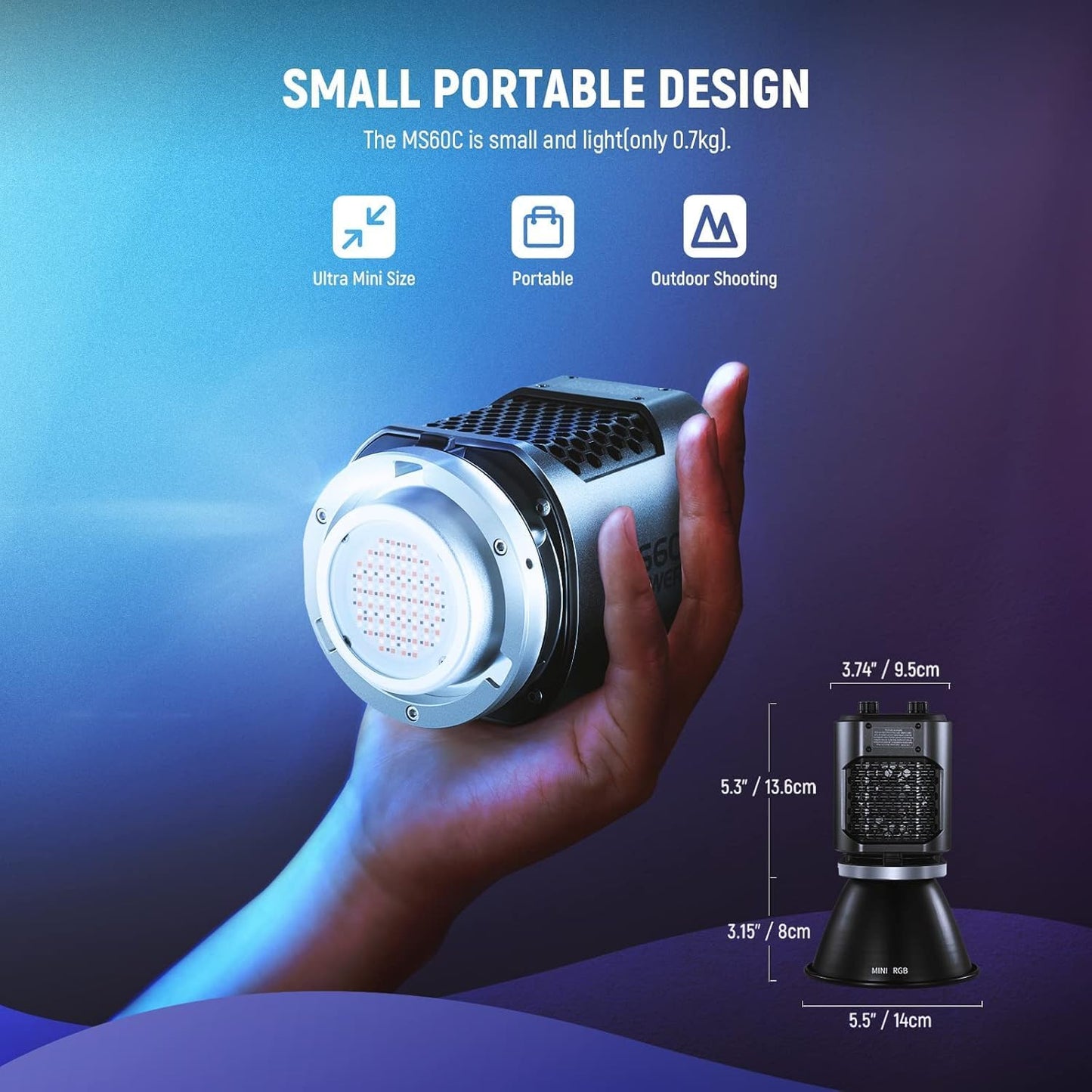 NEEWER MS60C RGBWW LED Video Light