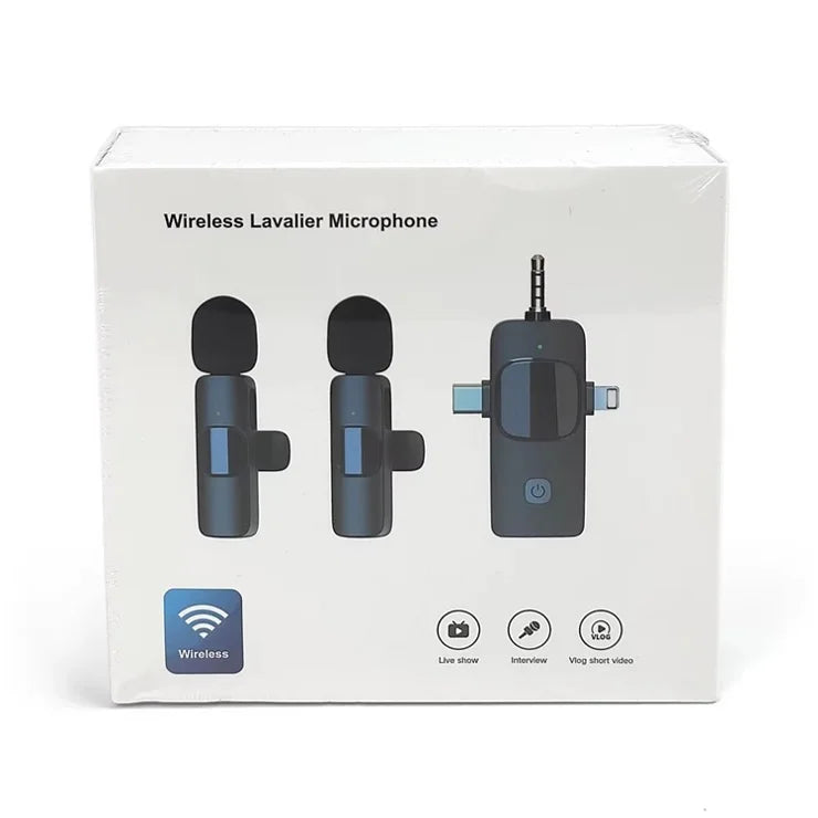 K15 3 in 1 Wireless Lavalier Microphone
