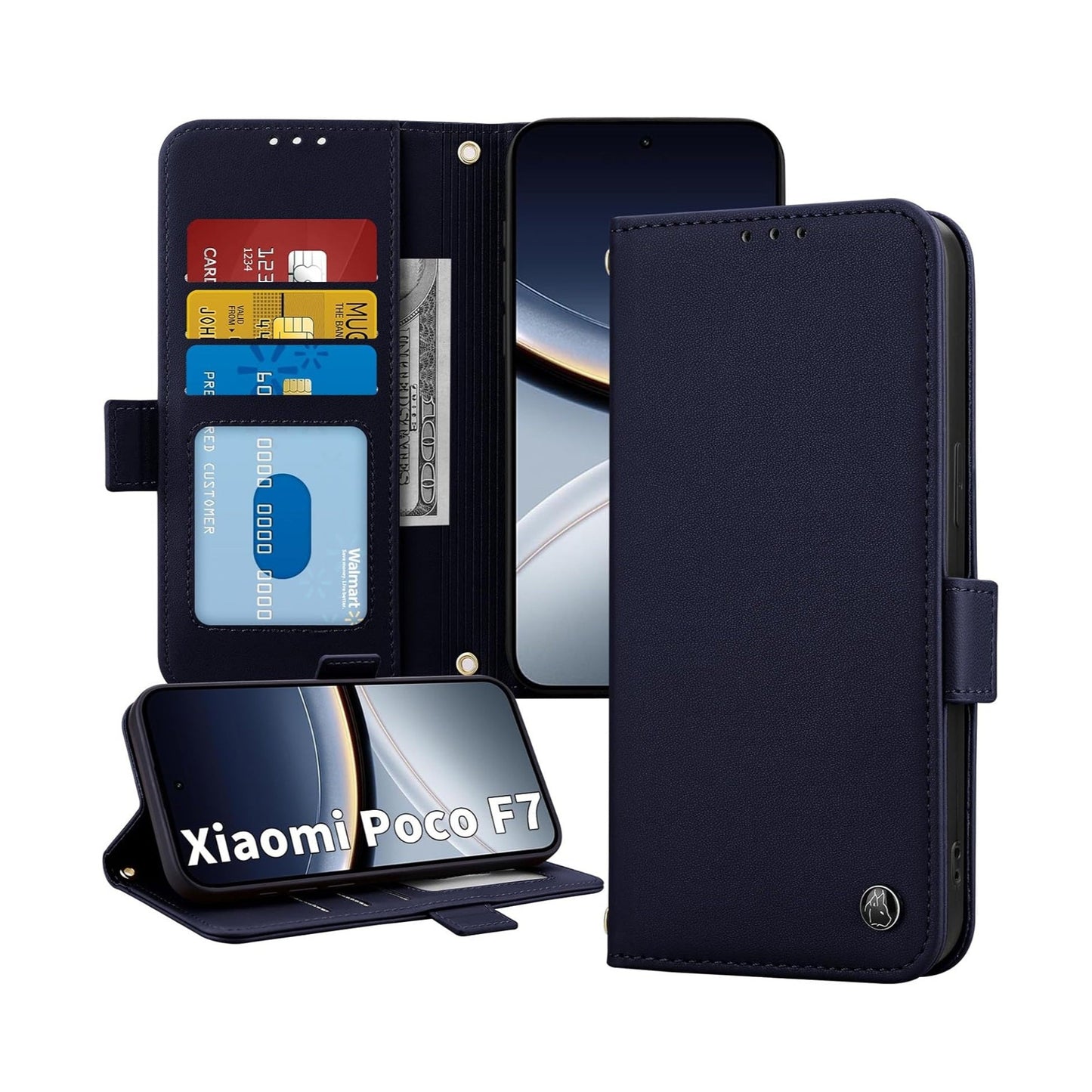 ONETHEFUL Premium Leather Wallet Case for Xiaomi Poco F7