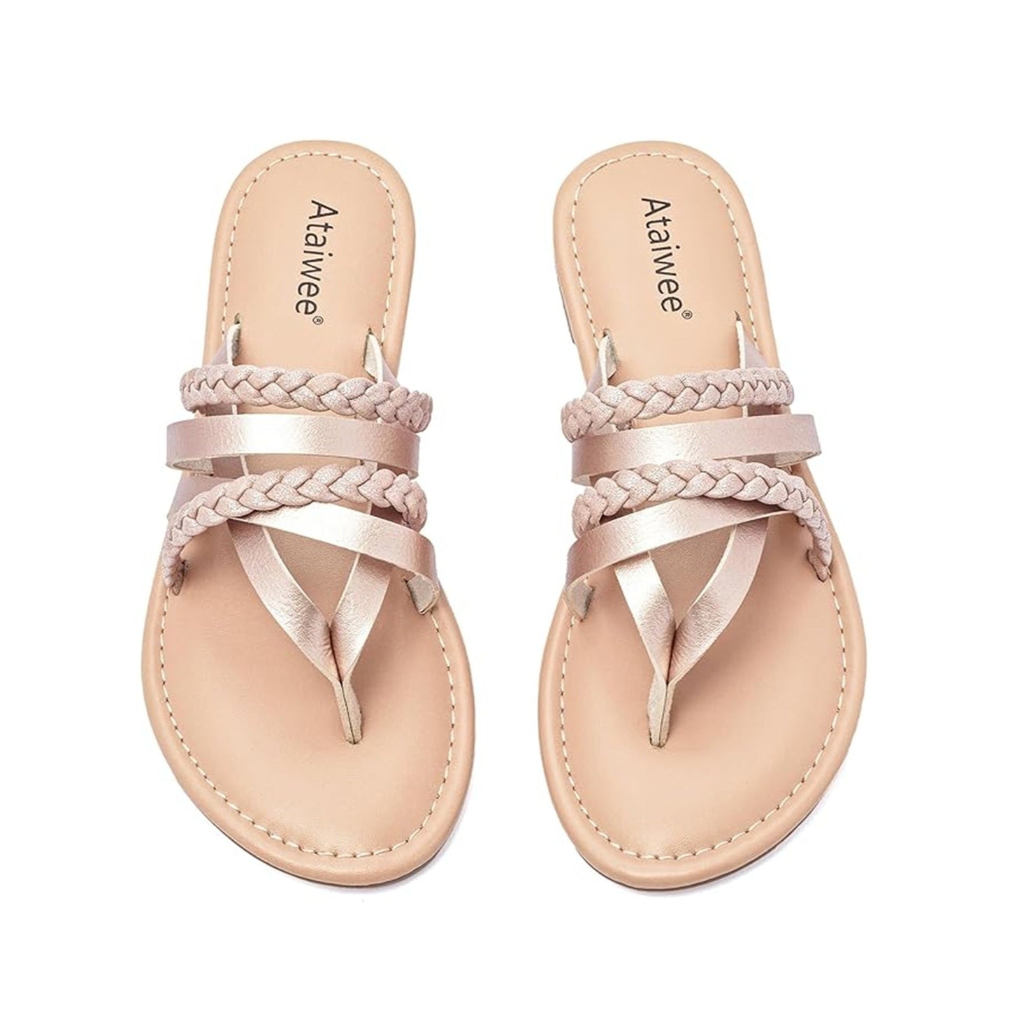 Ataiwee Womens Flat Slide Sandals