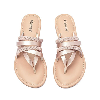 Ataiwee Womens Flat Slide Sandals