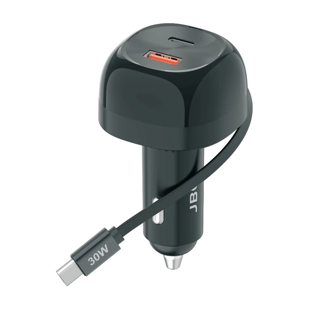 JBQ FixedWire Retractable Cable Car Charger 85W Max