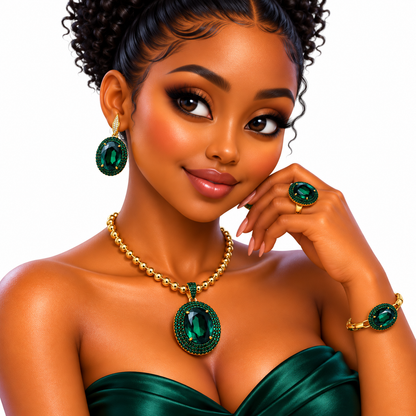 Viennois Womens Royal Ruby Glow Jewelry Set