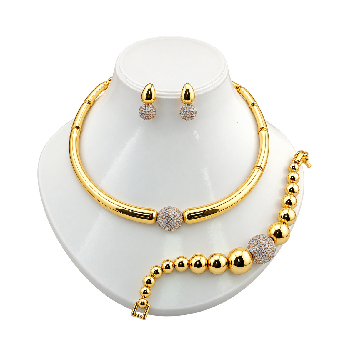 Viennois Womens Golden Sphere Set