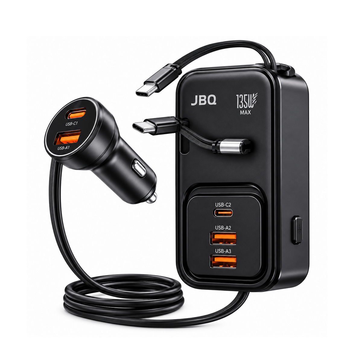 JBQ RoadStretch 135W 6 Port Expandable Fast Car Charger