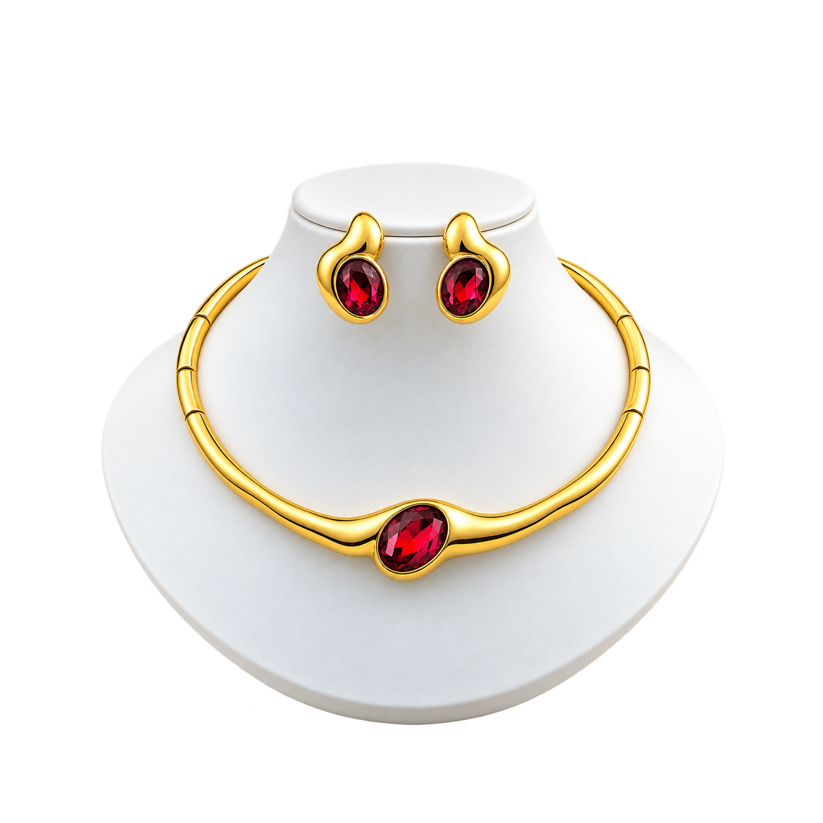 Viennois Womens Golden Elegance Smoky Crystal Jewelry Set