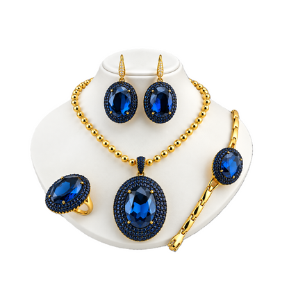 Viennois Womens Royal Ruby Glow Jewelry Set