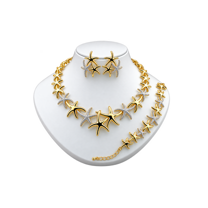 Viennois Womens Starfish Gold and Silver Jewelry Set