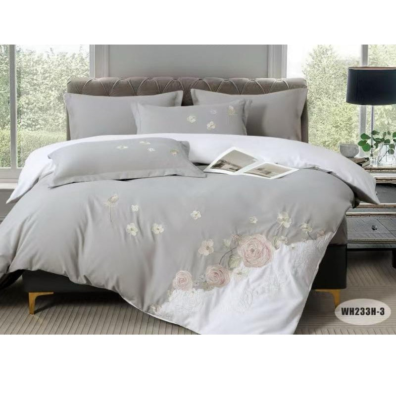 Warm House Floral Embroidered Duvet Cover Set