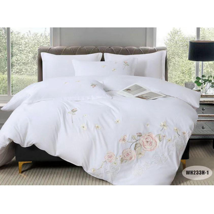 Warm House Floral Embroidered Duvet Cover Set