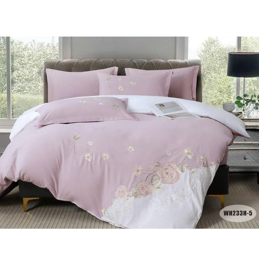 Warm House Floral Embroidered Duvet Cover Set