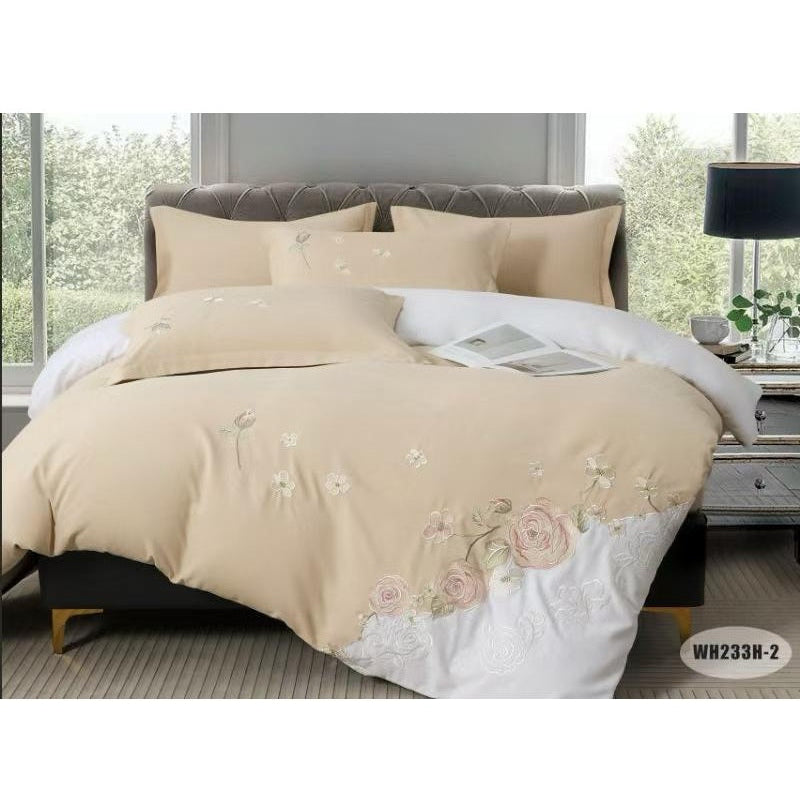 Warm House Floral Embroidered Duvet Cover Set