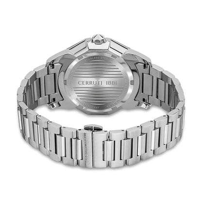 CERRUTI 1881 MOLVENO GENTS SILVER TONE BRACELET BLACK DIAL WATCH - CIWGH2111801