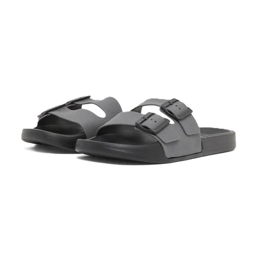 Styli Men Grey Buckle Detail Slides