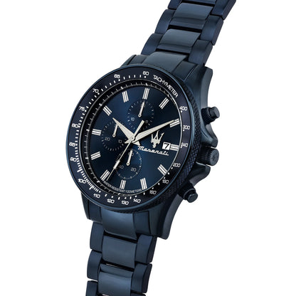 MASERATI SFIDA 44MM CHR BLUE DIAL BR BLUE MEN'S WATCH - R8873640023