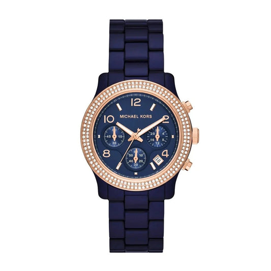 MICHAEL KORS RUNWAY WOMEN'S CHRONOGRAPH NAVY ACETATE WATCH - MK7423