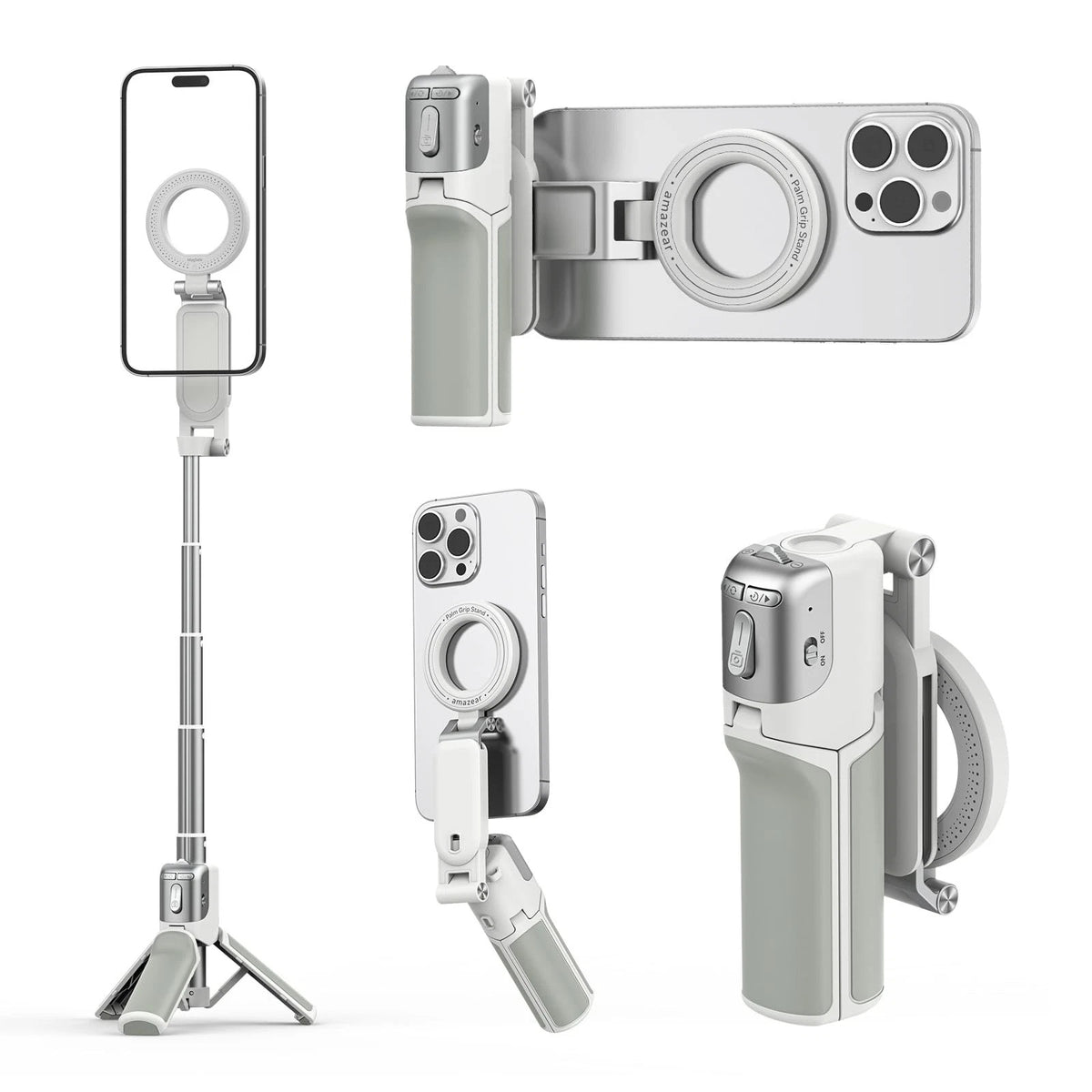 AMAZEAR Phone Camera Grip with Selfie Stick Tripod