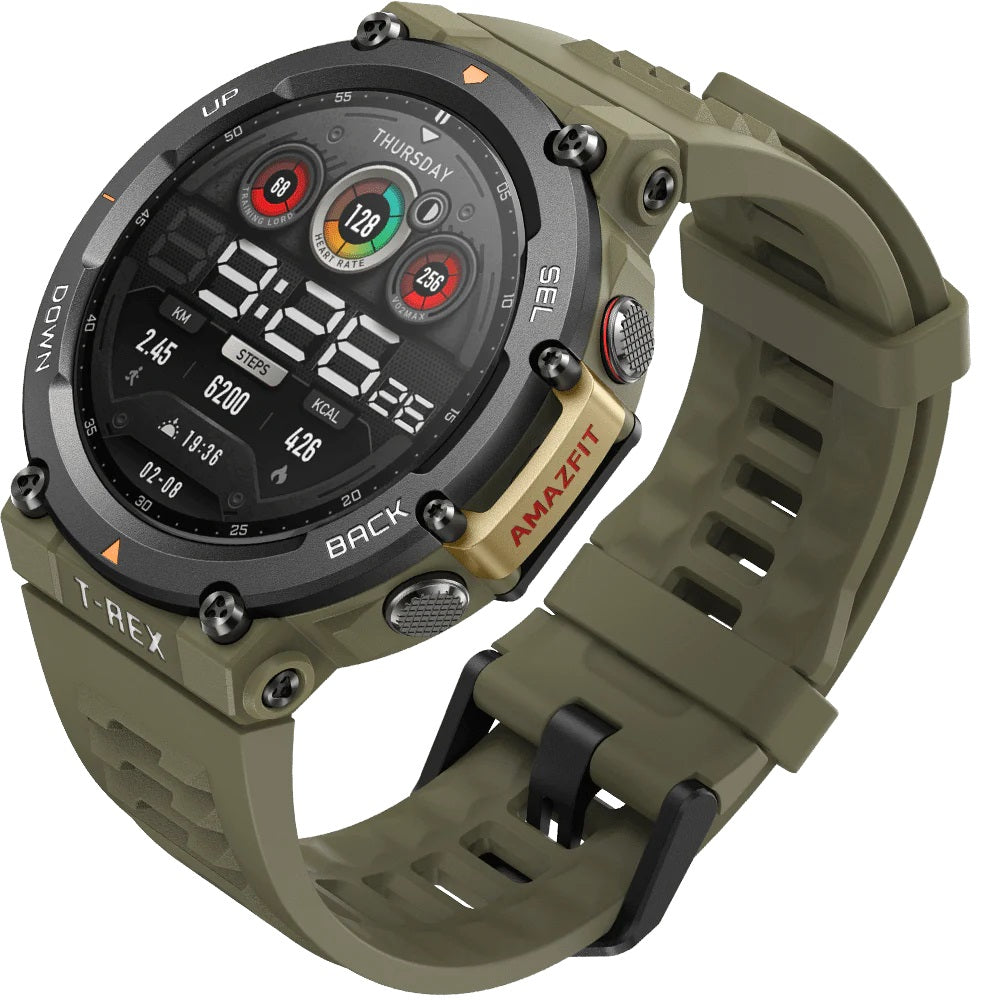  Amazfit T-Rex 2 Smart Watch for Men, 24-Day Battery Life,  Dual-Band & 6 Satellite Positioning, Ultra-Low Temperature Operation,  Rugged Outdoor GPS Military, Real-time Navigation - Black : Electronics